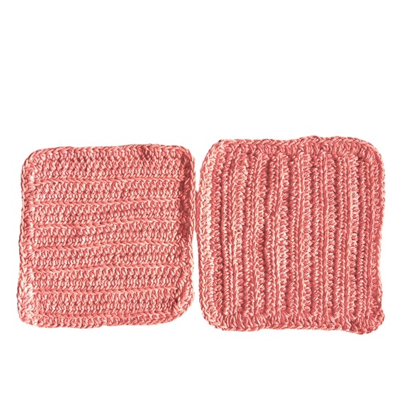 HAND CRAFTED Crochet Colorful Coral 100% Cotton All Purpose Dish or Wash Cloths - Picture 5 of 8